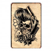 Plaque Émaillée pour Barbershop "Greaser"