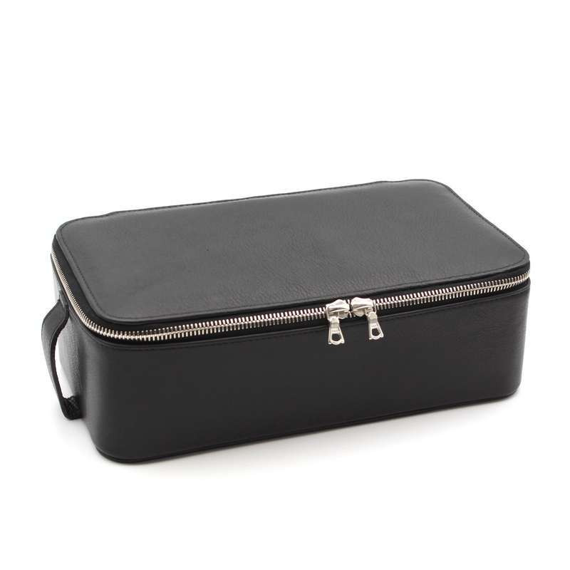 Trousse de Toilette Rigide en Cuir Noir - Daines & Hathaway