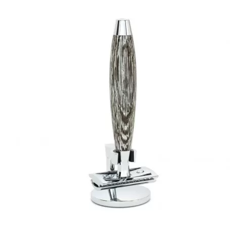 Rasoir de Sûreté en Bois Fossilisé et Argent Sterling - Mühle