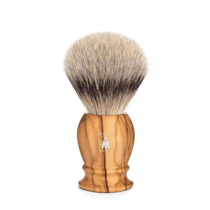 Blaireau de Rasage "Pur Argenté" en Olivier - Mühle