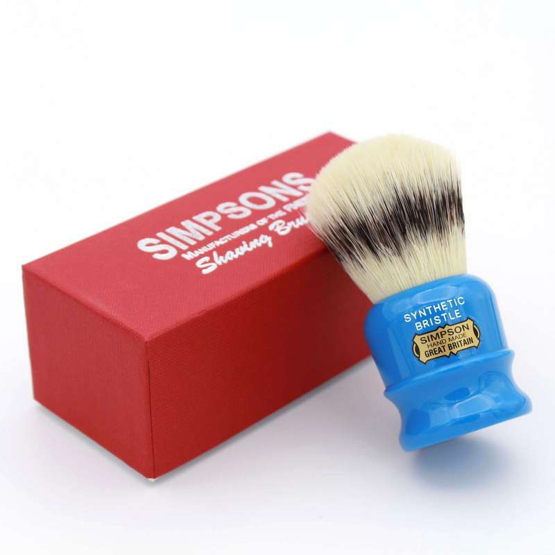 Blaireau de Rasage "Chubby 2" Bleu Synthétique - Rasage Classique par Simpsons