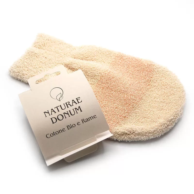 Gant de Friction en Coton Bio et Cuivre - Naturae Donum