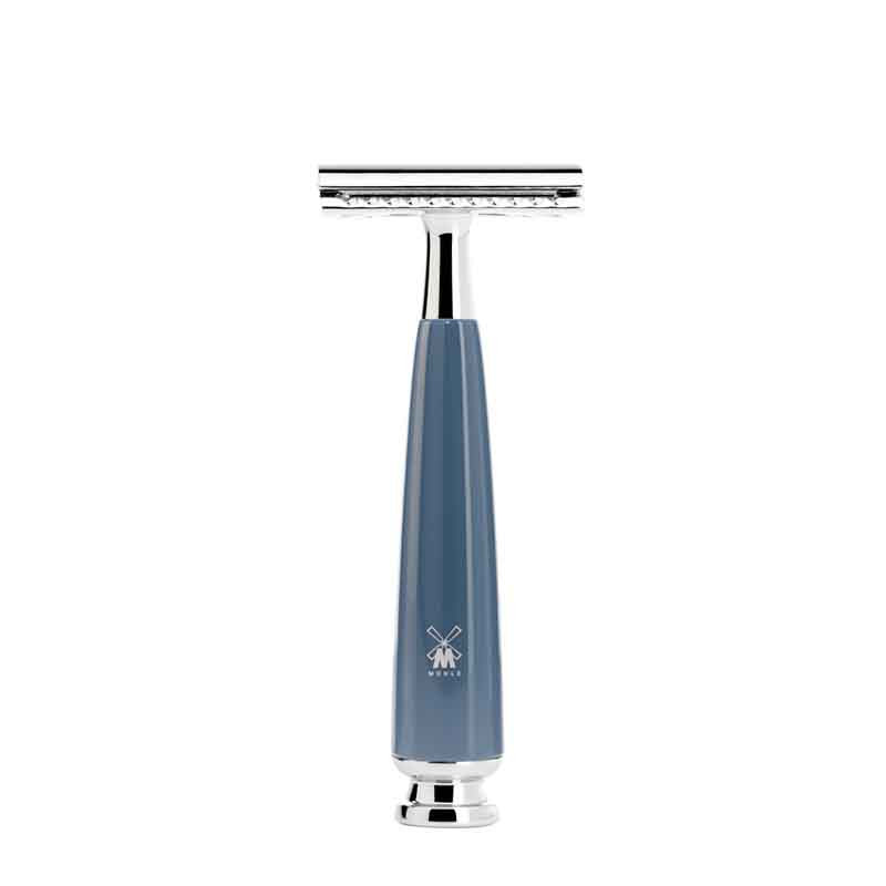 Rasoir de Sûreté en Résine Bleue et Métal R228SR - Mühle