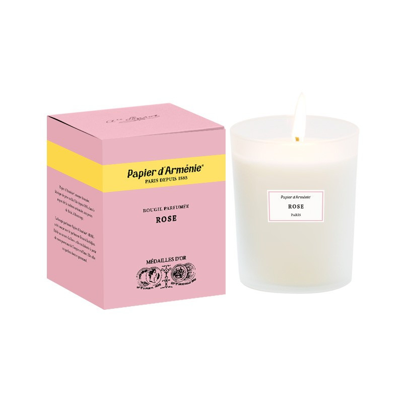 Bougie Parfumée Rose - Papier d'Arménie