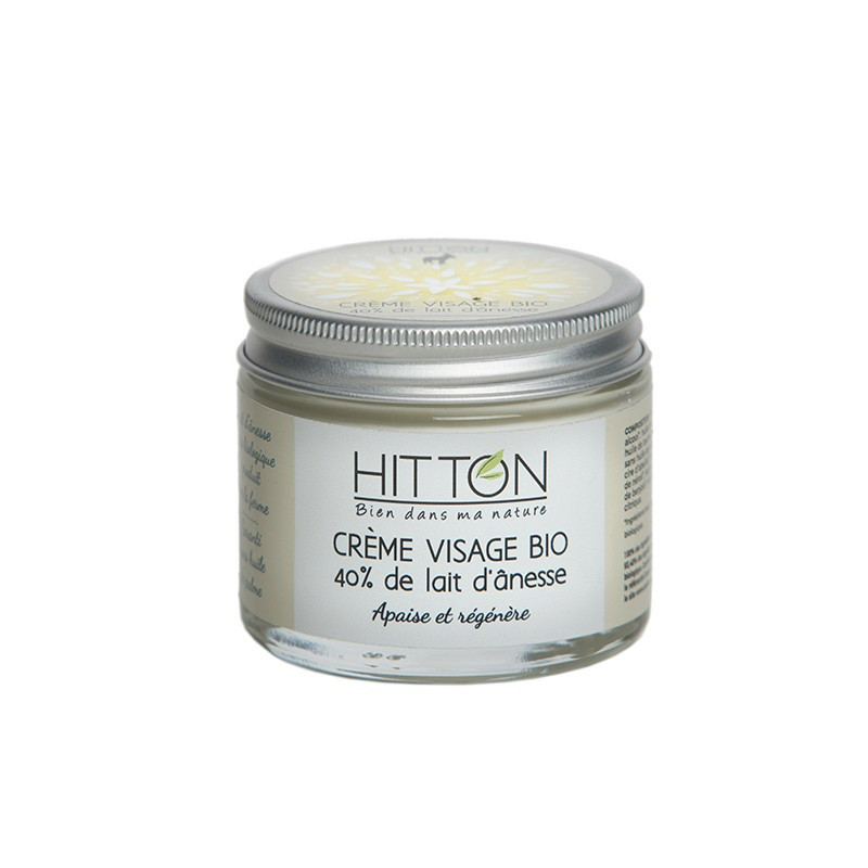 Crème visage bio 40% de lait d'ânesse - La Ferme Hitton