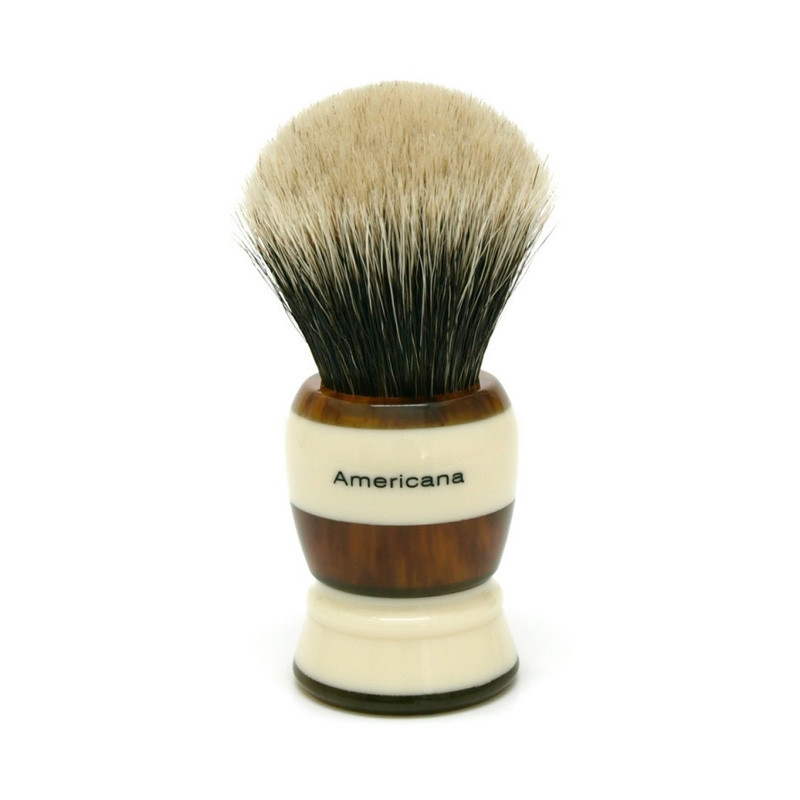 Blaireau de Rasage "Americana" Touffe Silvertip Deux Bandes - Shavemac