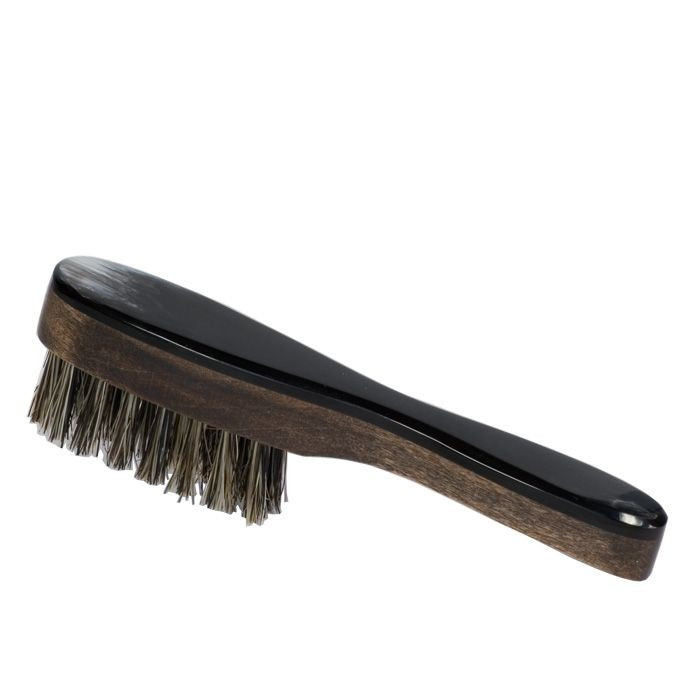 Brosse à Barbe et Moustache à Poignée en Bois et Corne Véritable - Abbeyhorn