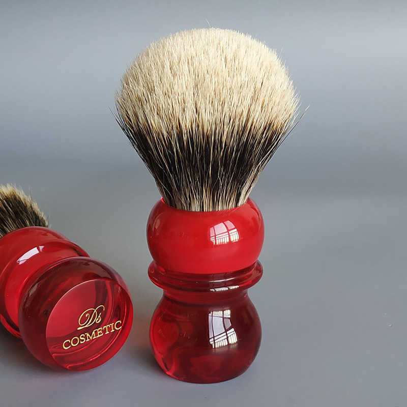 Deux Bandes Rouges DScosmetic - Blaireau de Rasage Rouge Deux Bandes