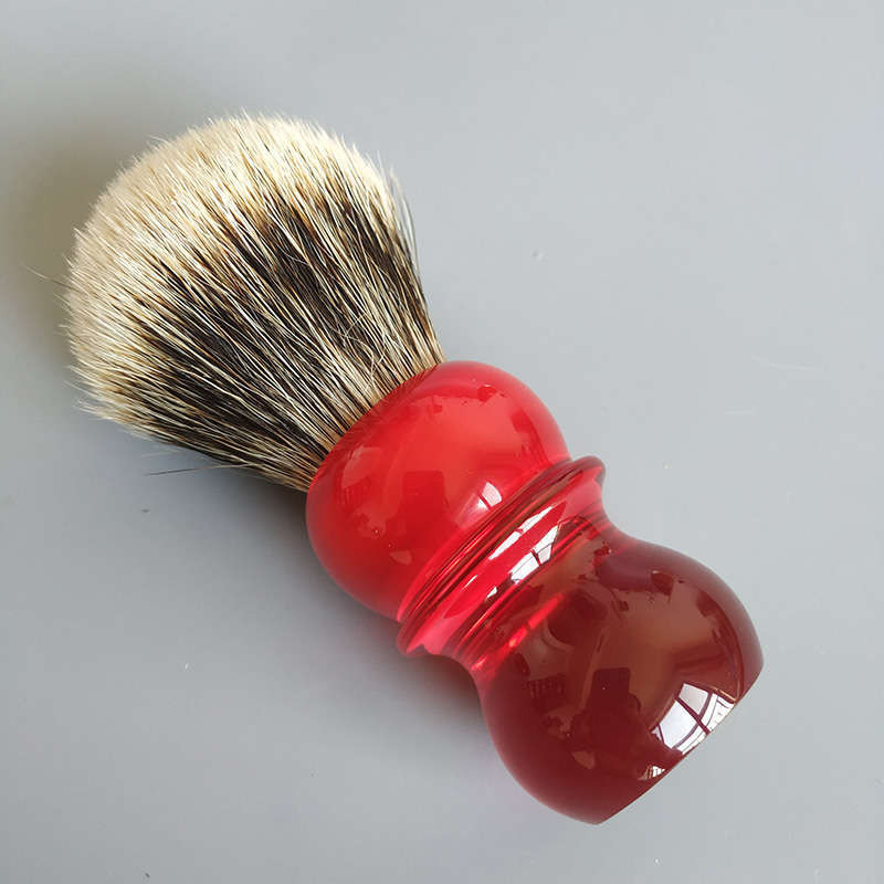 Deux Bandes Rouges DScosmetic - Blaireau de Rasage Rouge Deux Bandes