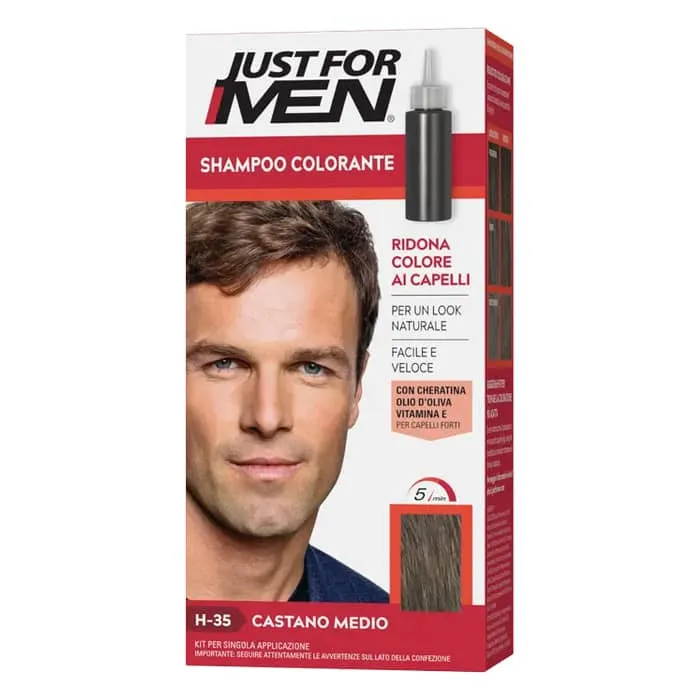Shampoing Colorant Cheveux Châtain Moyen H35 - Just For Men