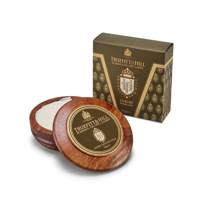 Savon à barbe "Luxury" et son bol en bois - Truefitt & Hill