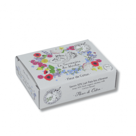 Savonnettes 50% Lait d'Ânesse - La Savonnière du Moulin - fleur de coton