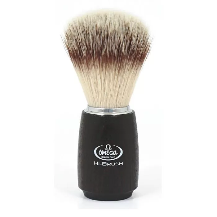 Blaireau de Rasage Synthétique "Hi Brush" en Bois Noir - Omega
