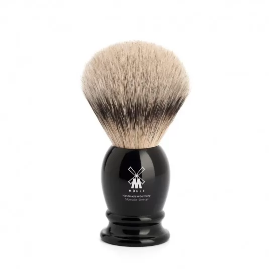 Blaireau de Rasage "Pur Argenté" Noir - Mühle
