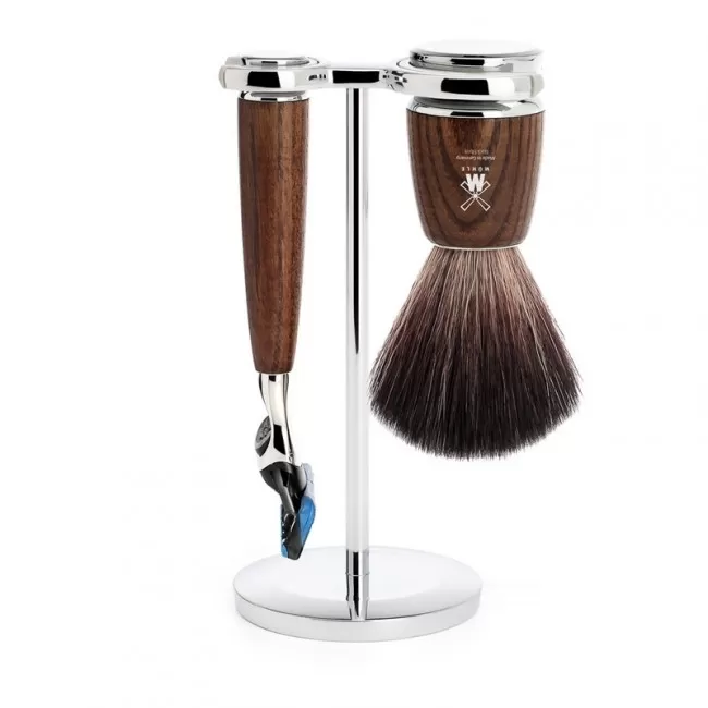 Set de Rasage en Bois et Métal avec Rasoir Fusion - Mühle