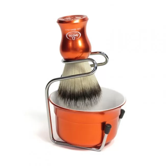 Blaireau de Rasage avec Bol et Support "Hi-Brush" - Omega Via Barberia