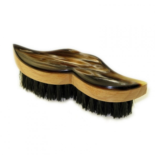 Brosse à Moustache Gentleman en Bois et Corne - Abbeyhorn