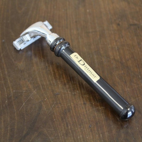 Rasoir Lames Sensor en Corne Sombre "Barber Pole" - Dr Dittmar