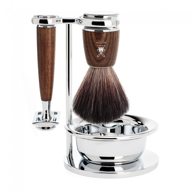 Set de Rasage Bois et Métal Vegan avec Rasoir de Sûreté - Mühle